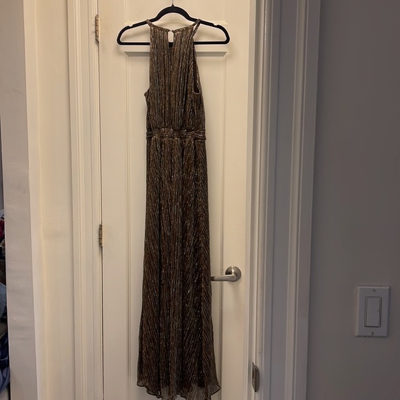 Evernew Brown Bonze Metallic Halter Dress - Picture 3 of 8